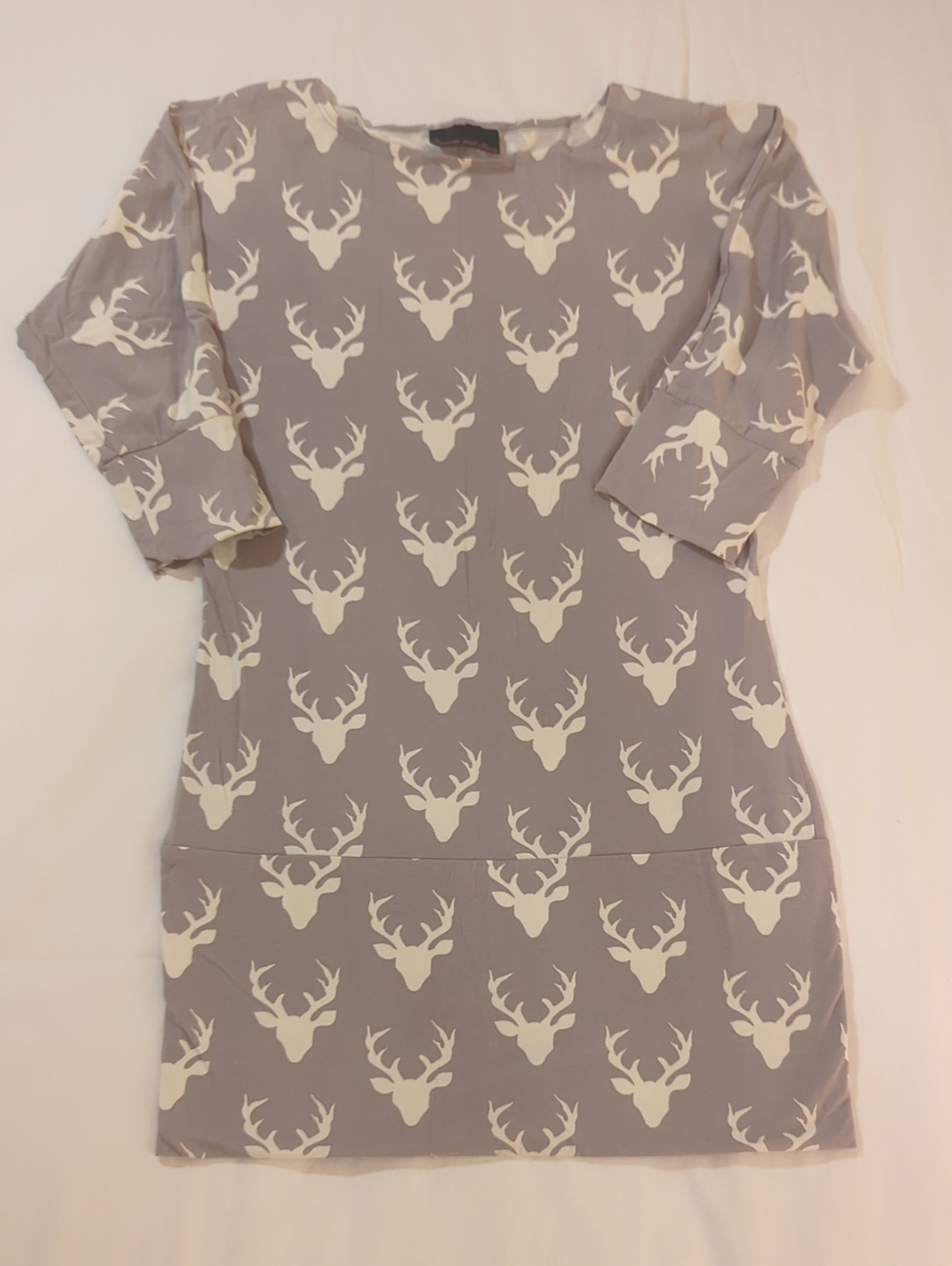 Women's Gray Deer-Print Tunic